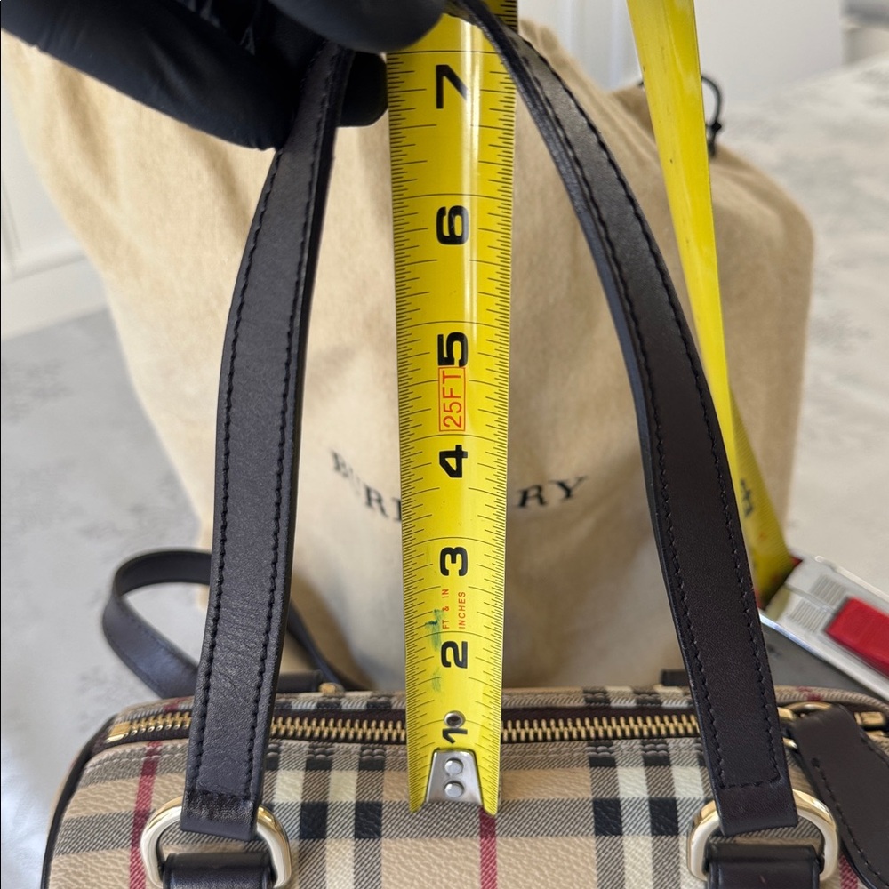 BURBERRY HAYMARKET CHECK BARREL HANDBAG - Picture 14 of 16